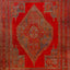 Red Vintage Traditional Anatolian Wool Rug - 13'6" x 16'2"