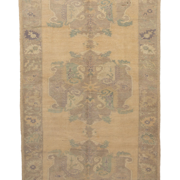 Beige Vintage Traditional Wool Rug - 5'1" x 12'3" Default Title