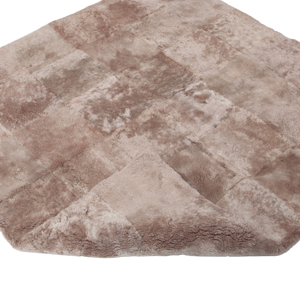 Pink Textured Sheepskin Rug - 4' x 4'1