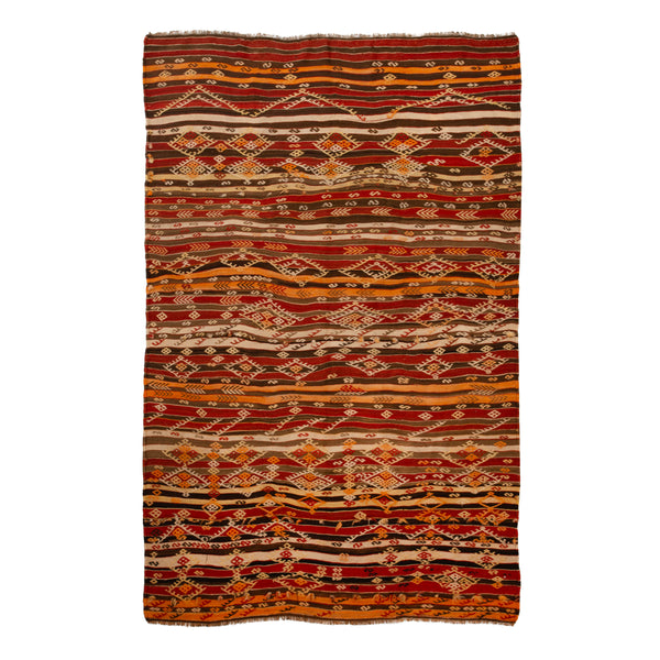 Vintage Flatweave Anatolian Wool Kilim - 6'2" x 9'3"