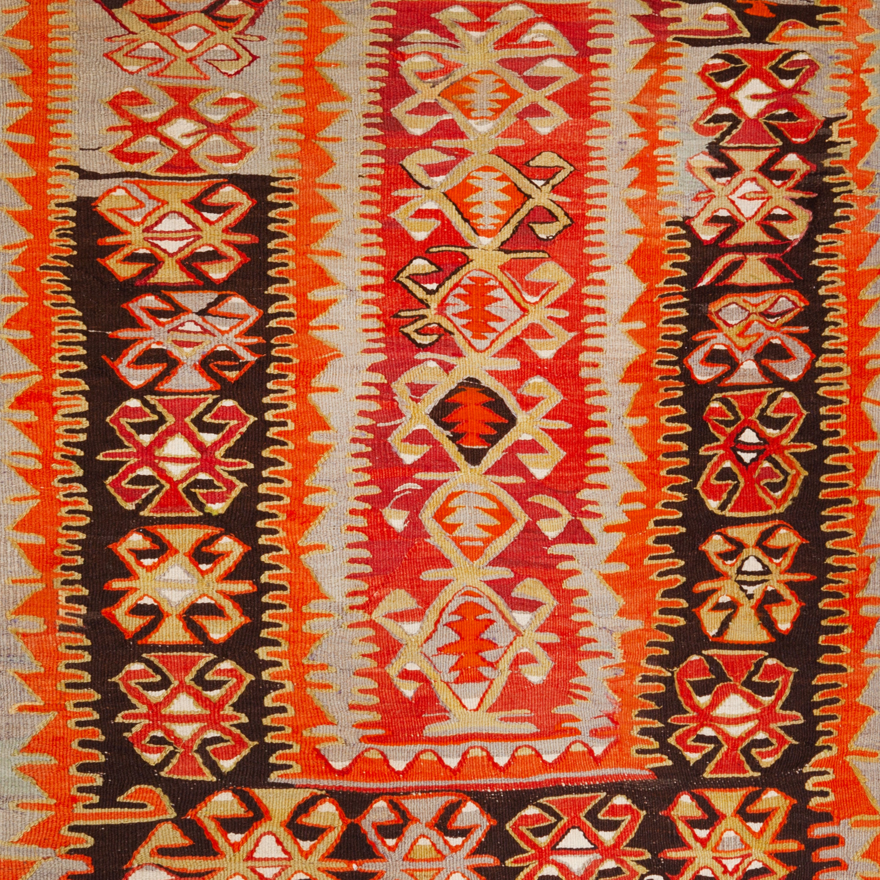 Vintage Anatolian Wool Flatweave Rug - 3'3" x 4'4"
