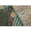 Green Contemporary Scandinavian Wool Silk Blend Rug - 6' x 8'11"