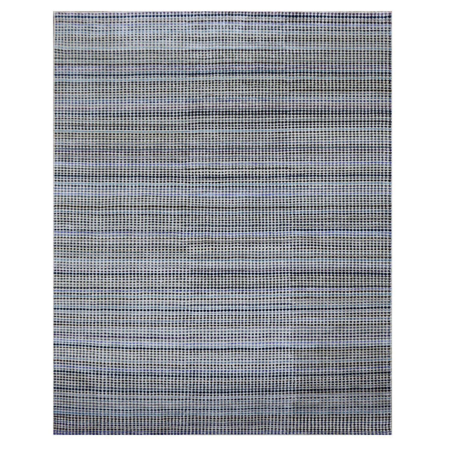 Blue Modern Tibetan Silk Rug - 8' x 10'
