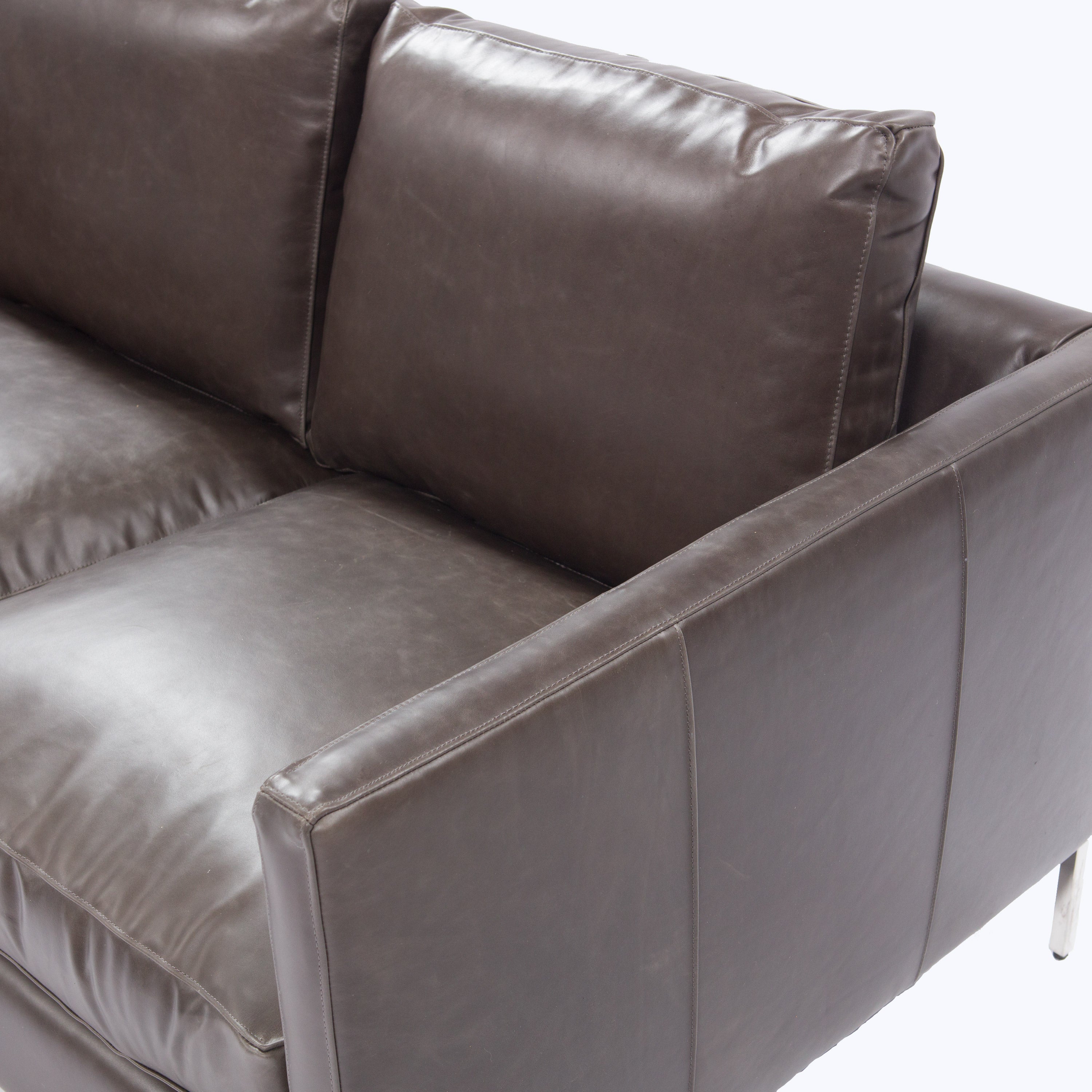 Hannah 86" Three Seat Leather Sofa