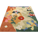 Multicolored Contemporary Art Deco Wool Cotton Blend Rug - 5'5" x 6'7"