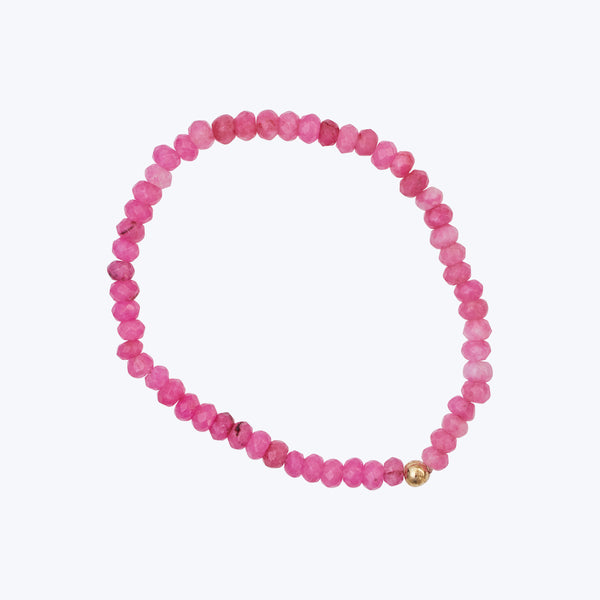 Petite Hot Pink Jade Bracelet