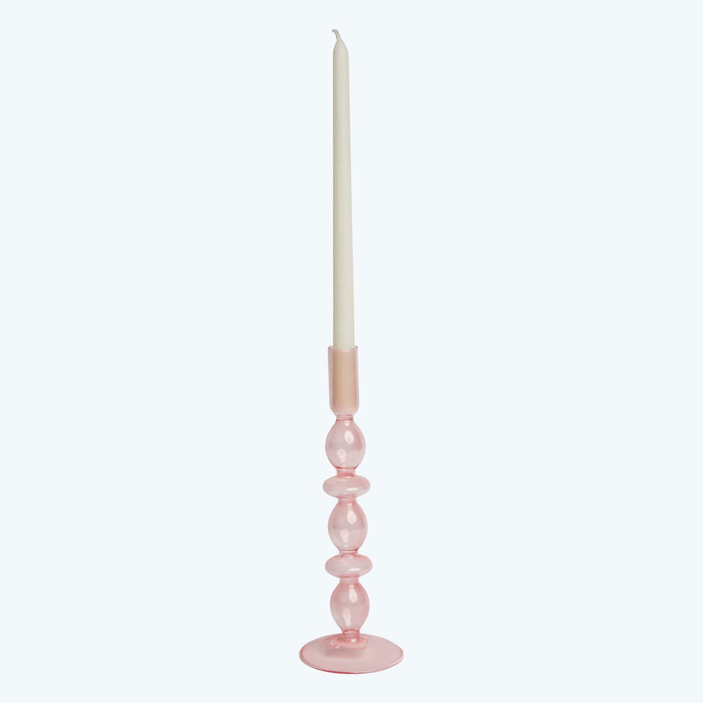 Ornamental Glass Candlestick Ruby