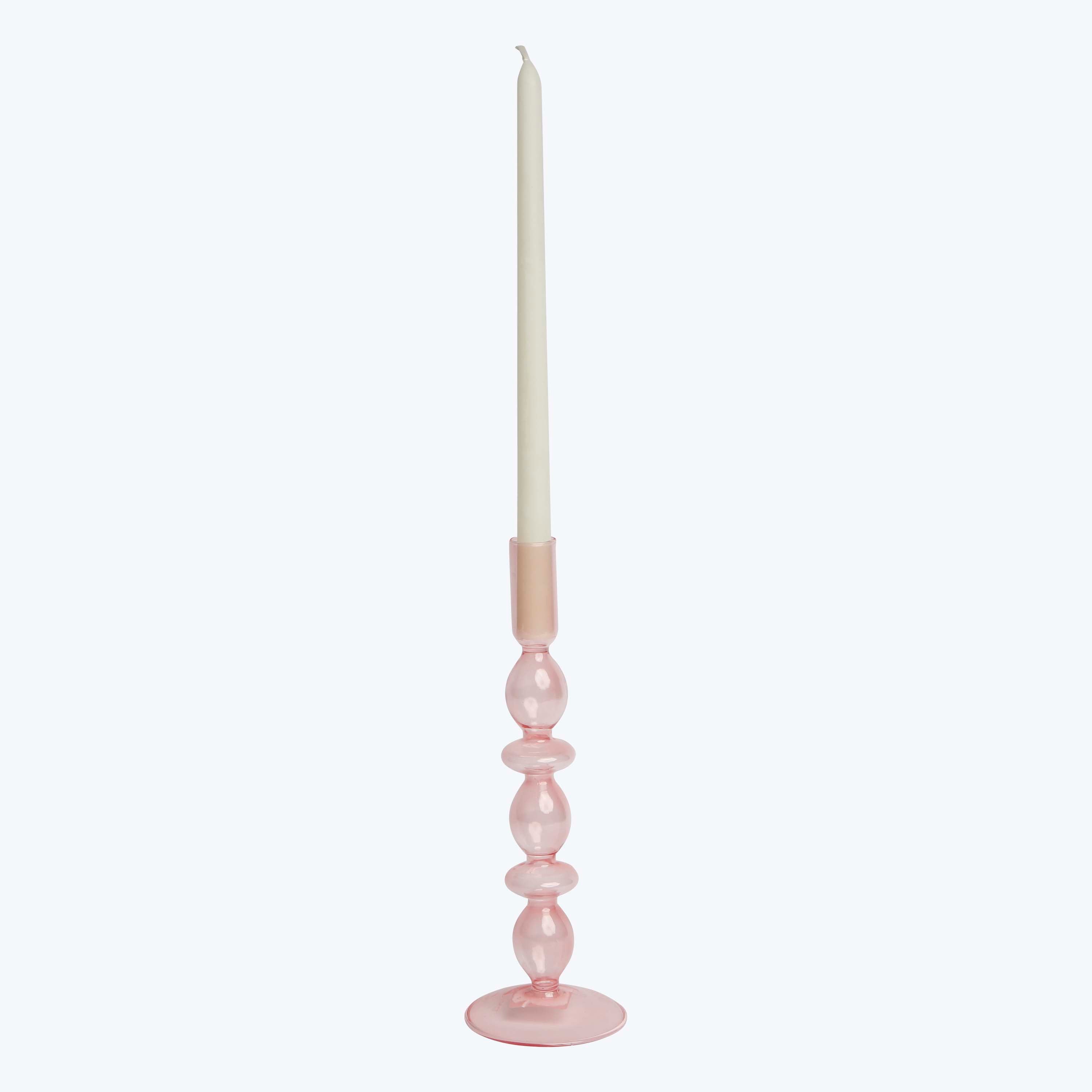Ornamental Glass Candlestick Ruby