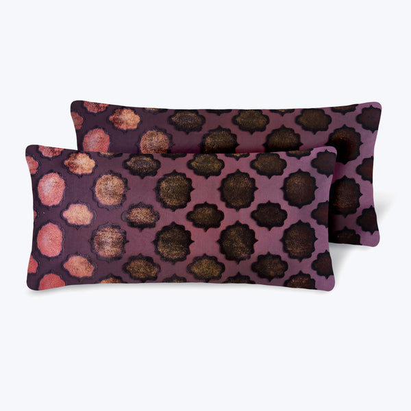 Set of 2 Mini Mod Fretwork Velvet Pillows, Wildberry Default Title