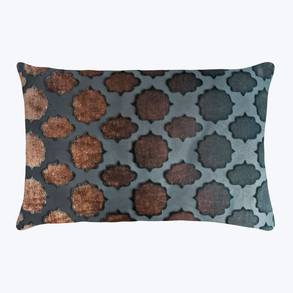 Mod Fretwork Velvet Lumbar Pillow, Gunmetal Default Title