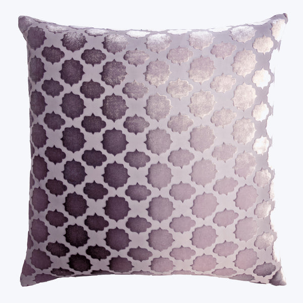 Mod Fretwork Velvet Pillow, Thistle 22" x 22"