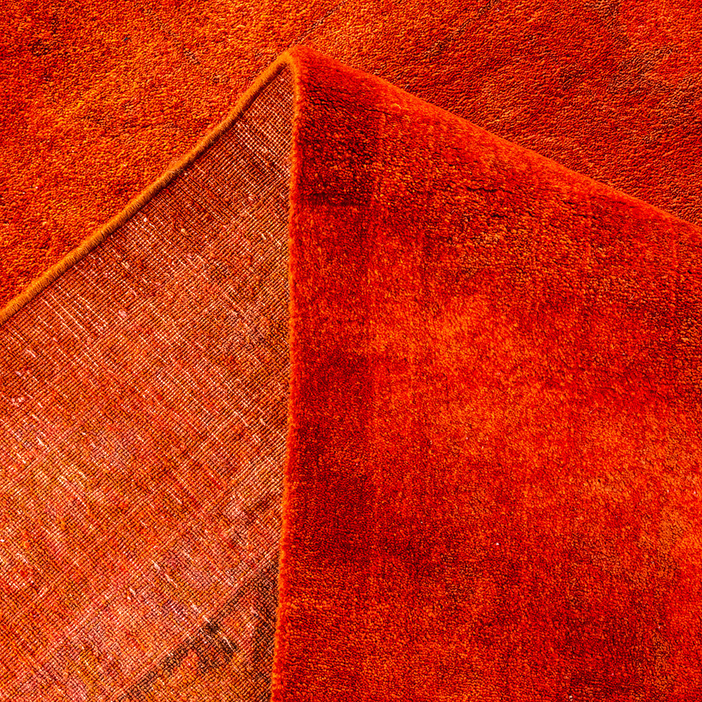 Orange Overdyed Wool Rug - 12'2" x 15'1"