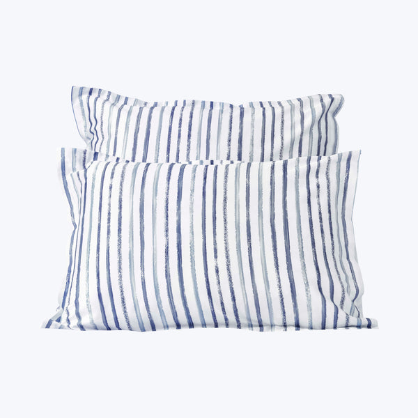 Rigato Duvets & Shams, Blue Pillow Sham / Standard