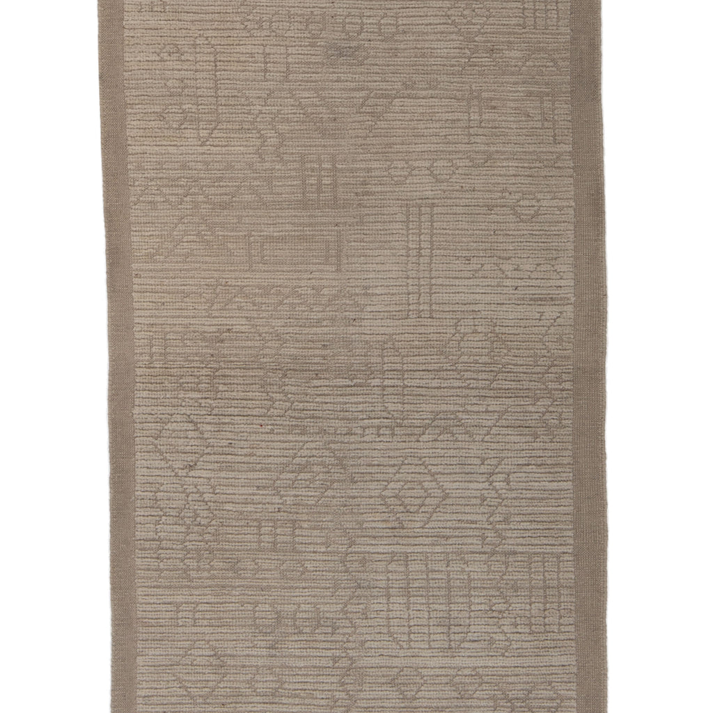 Zameen Patterned Modern Wool Rug - 3' x 12'8"