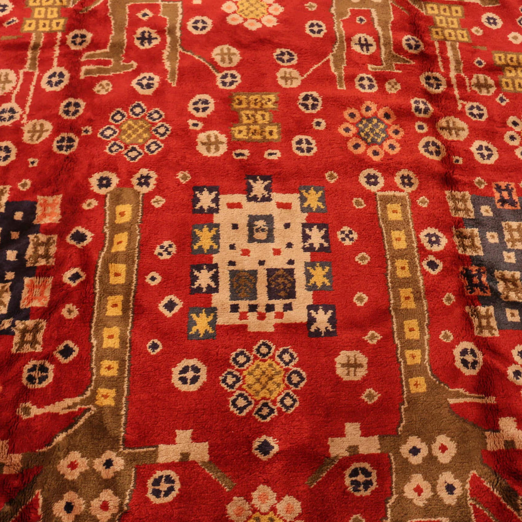 Red Vintage Scandinavian Wool Rug - 10'3" x 13'8"