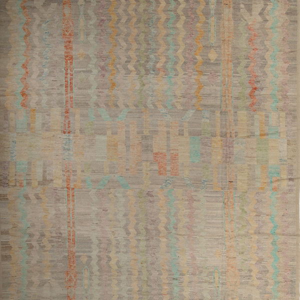 Zameen Patterned Modern Wool Rug - 13'8" x 17'11"