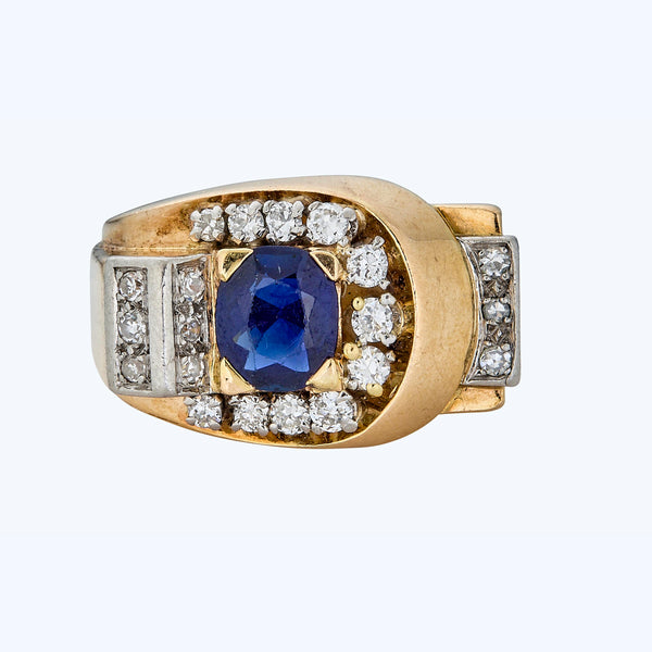 1950s French 1.50 ct. sapphire ring