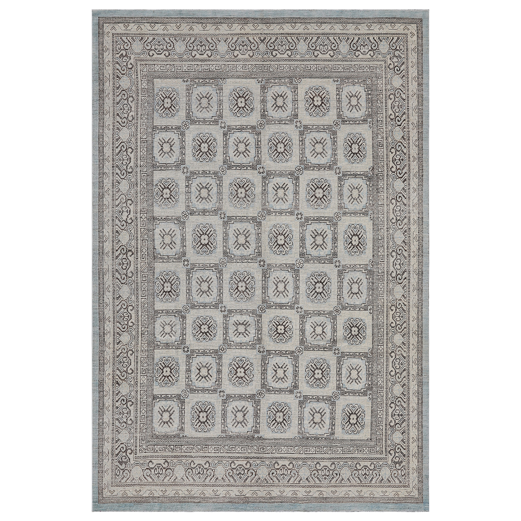 Grey Traditional Wool Rug 7'10" x 10'8" abc carpet & home