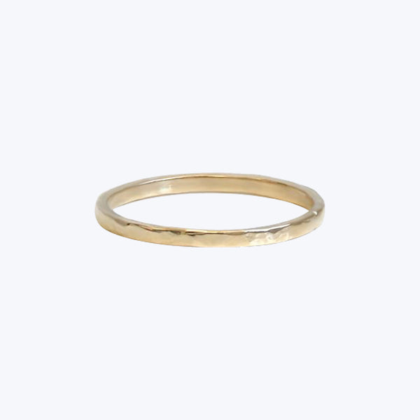 Strata Hammered Band Ring, 14k Yellow Gold