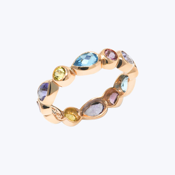 Classique Multicolor Ring, 14K Yellow Gold