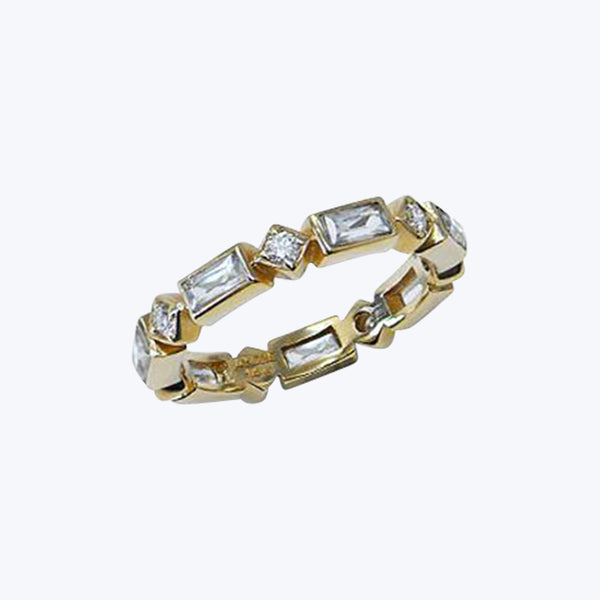 Cleo Clear Topaz Ring, 14k Yellow Gold
