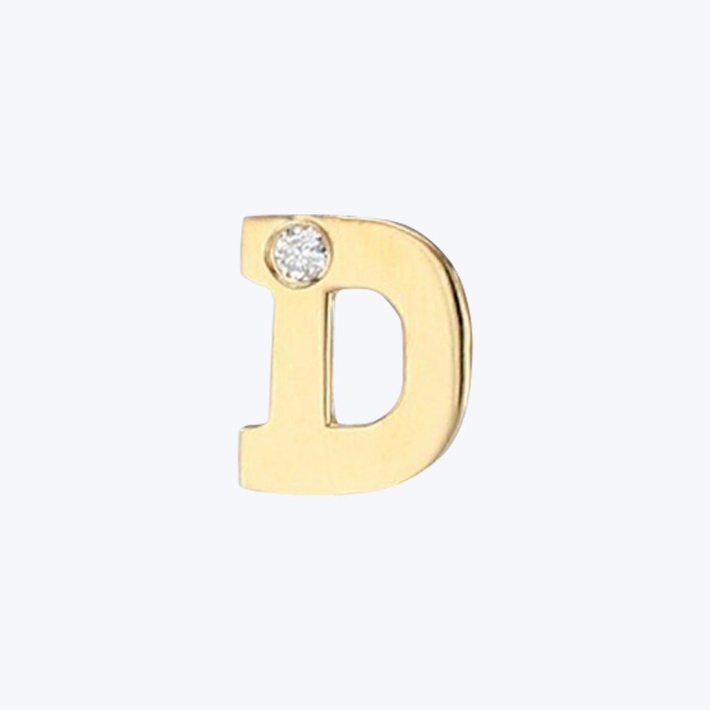 Love Letter Diamond Earrings, 14K Gold D / Yellow Gold