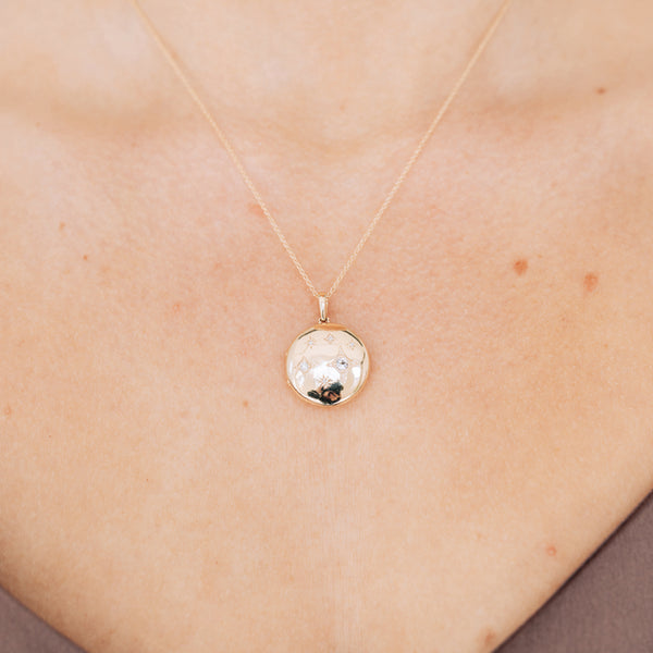 Gothic Diamond + Clear Topaz Pendant Necklace