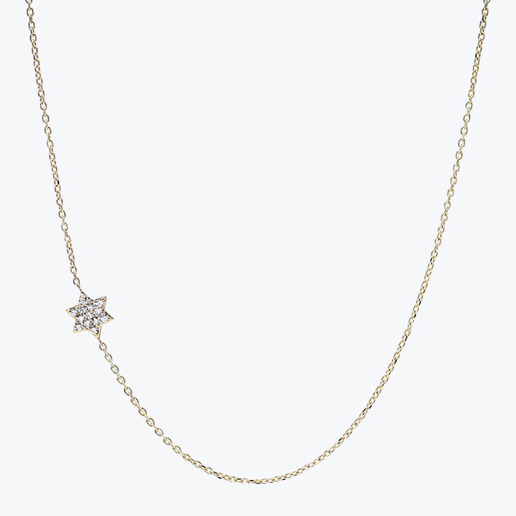 Love Letter Pave Solid Star of David Necklace
