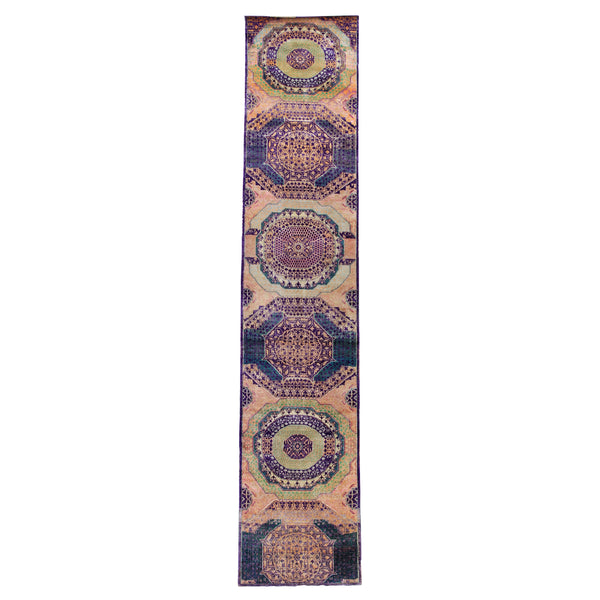 Multicolored Transitional Silk Runner - 2'11" x 14'7" Default Title
