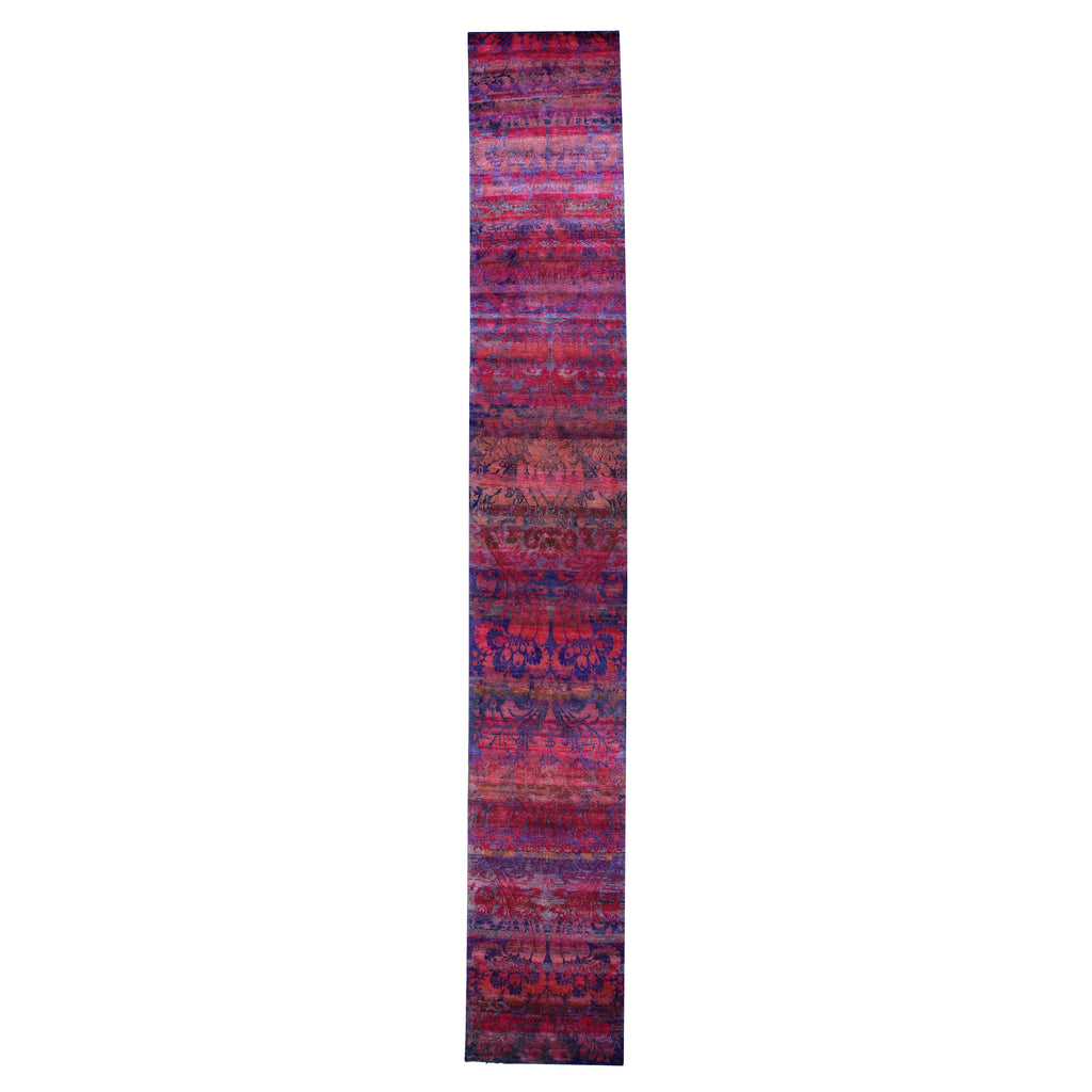 Pink and Purple Transitional Silk Runner - 3' x 21'10" Default Title