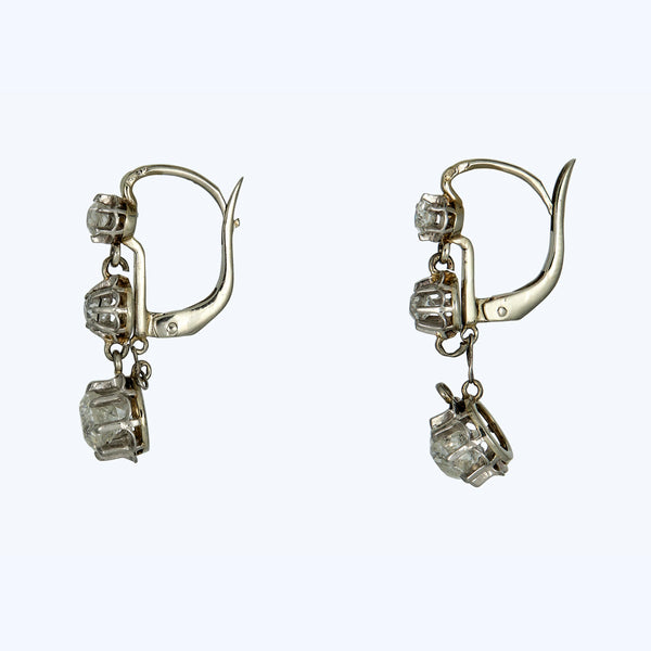 1.25 ct. French Art Deco Diamond Dangle Earrings