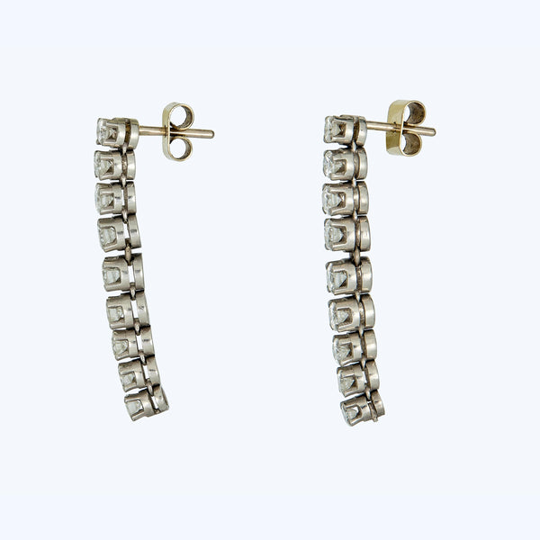 2.35 ct. Art Deco Diamond Dangle Earrings