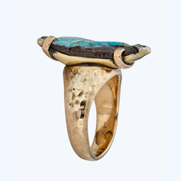 Egyptian Revival Opal Ring