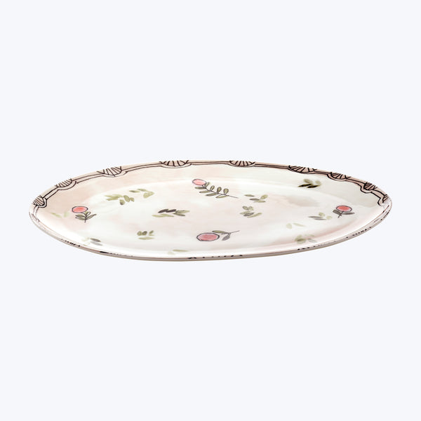 Midnight Flowers Small Oval Serving Plate
