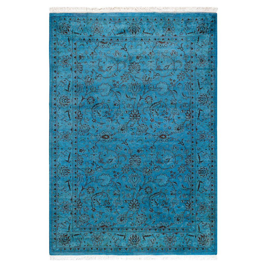 Overdyed Blue Wool Rug - 4'2" x 6'2" Default Title