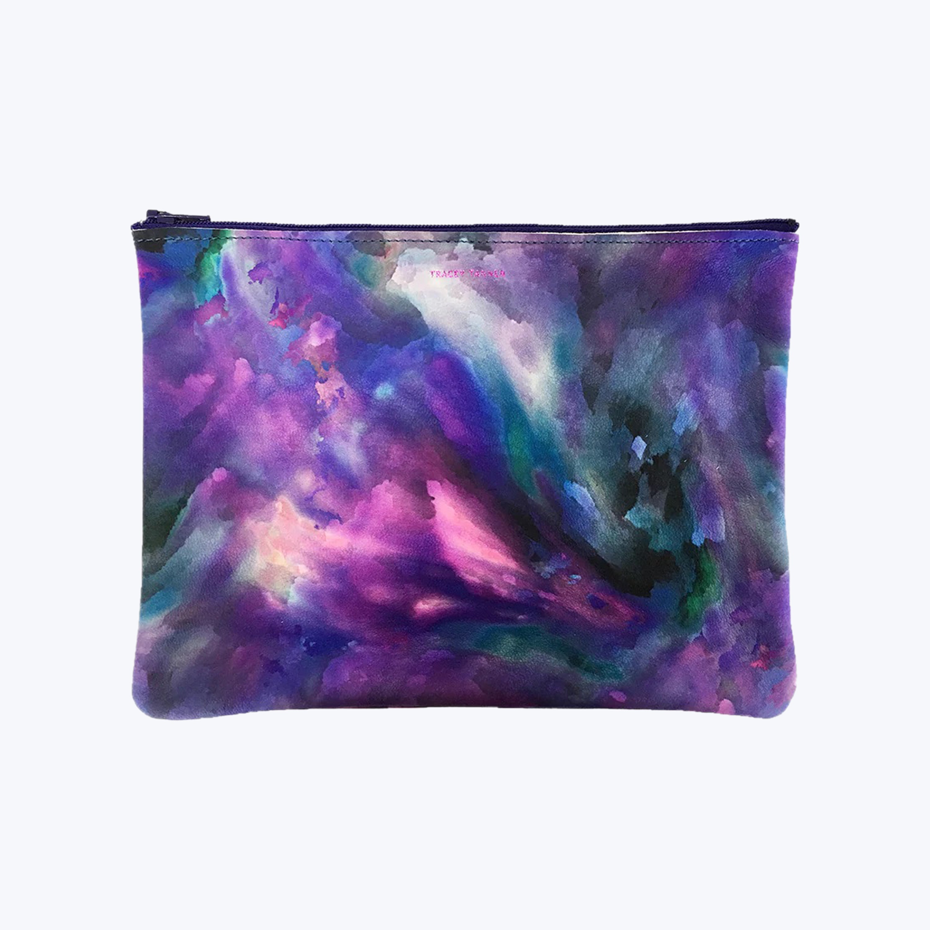 Watercolor Zip Pouch Large / Night