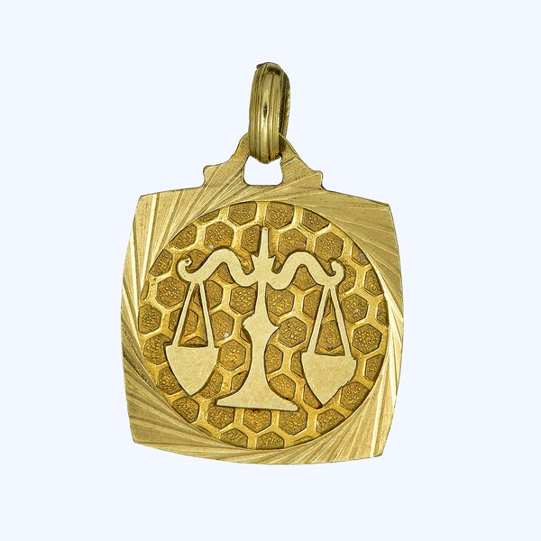 Gold Honeycomb Libra Charm