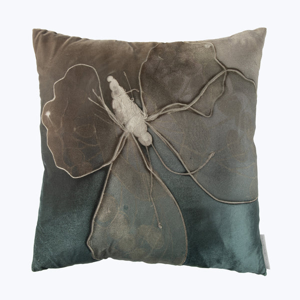 Ombre Monarch Pillow, Malachite on Cobble