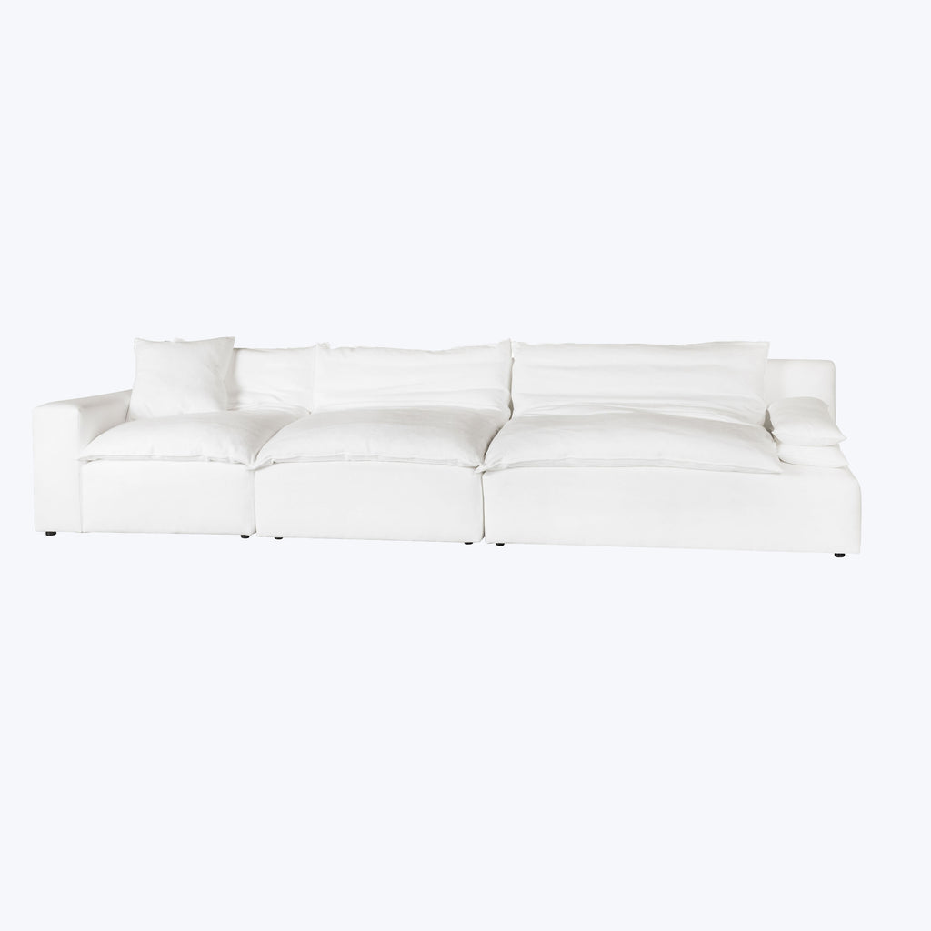 Lounge Sectional Left Arm Facng Chair / White