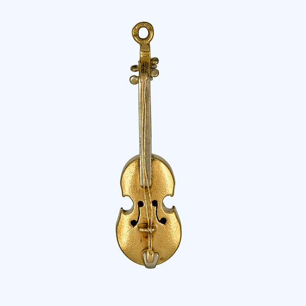 18K gold violin charm