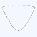 14K gold pearl station necklace