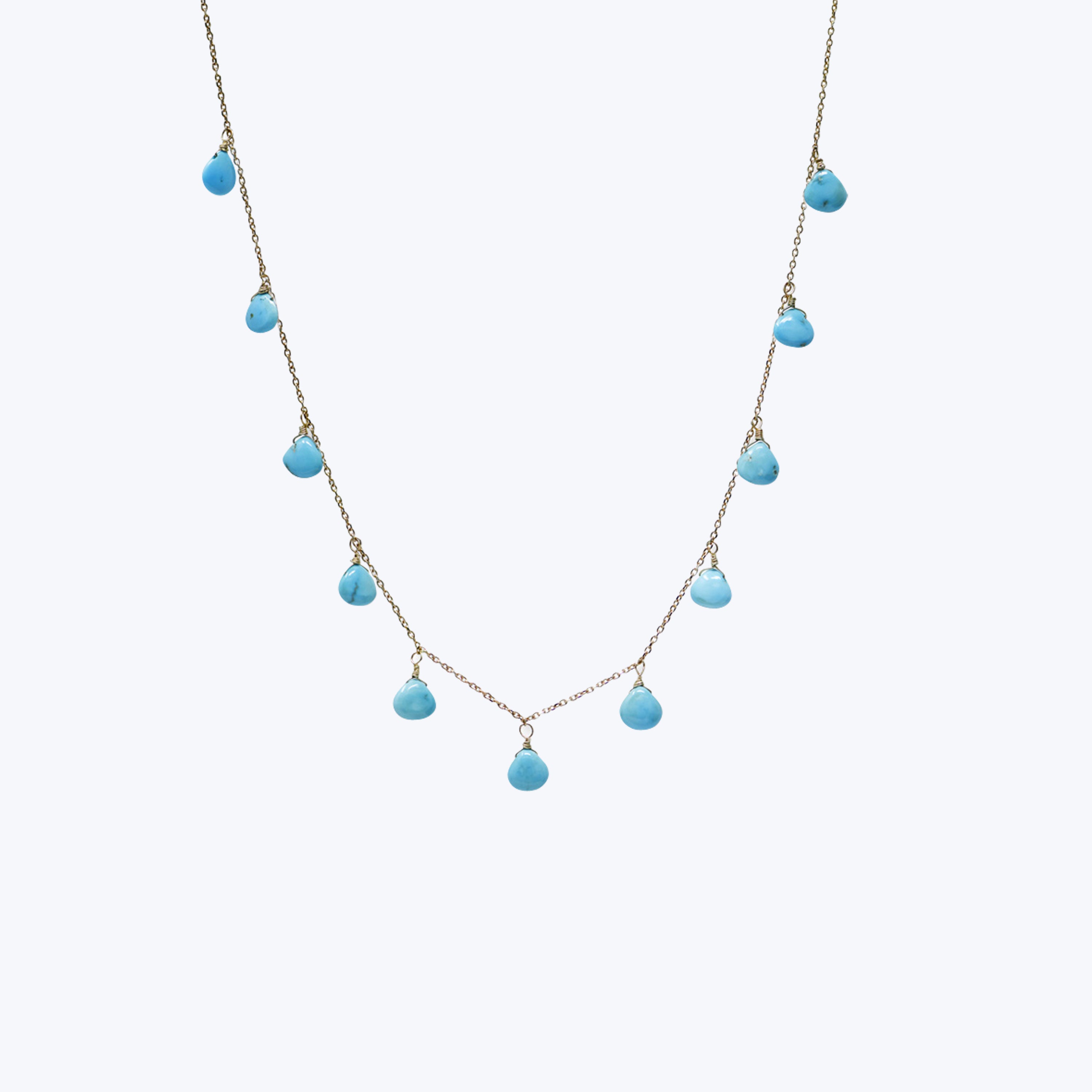 Droplet Briolette Necklace Turquoise