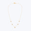 18kt Gold Necklace with 5 Clusters of Pearls and Moonstones - 40cm