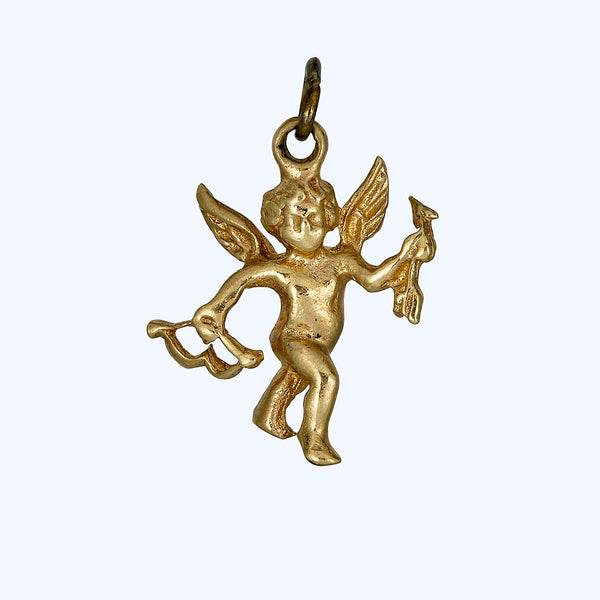 Vintage Gold Cupid Charm