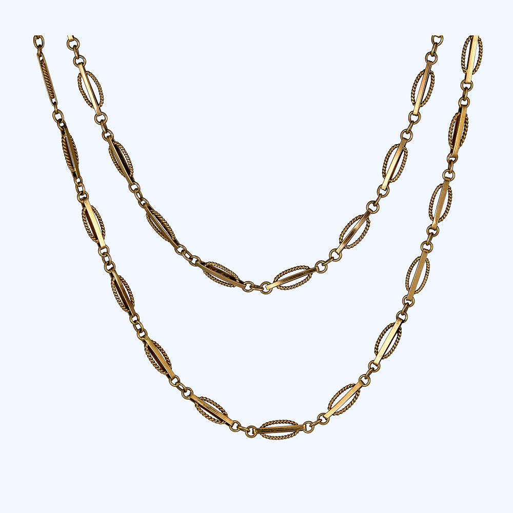 1960s Gold Sautoir Necklace