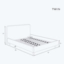 Emme Platform Bed Light Grey Velvet / Twin