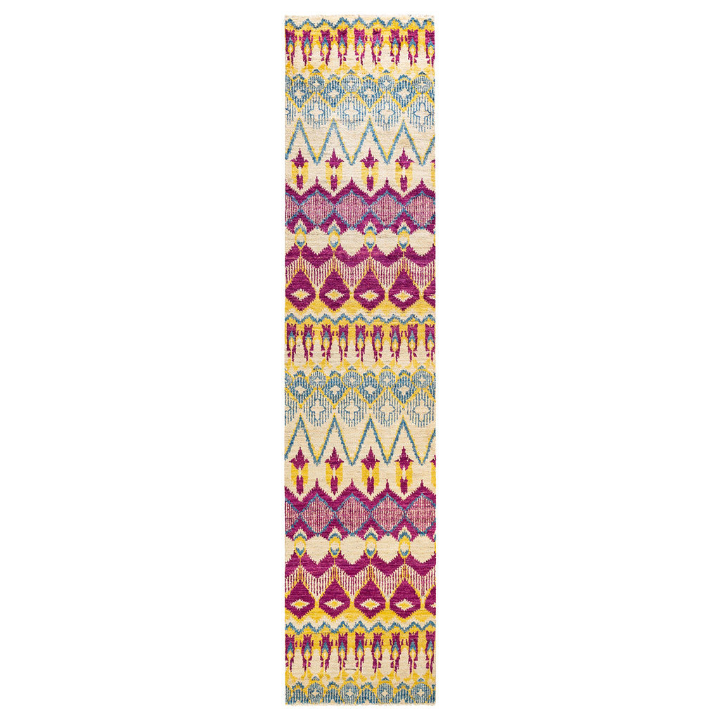 Multicolored Traditional Wool Runner - 2' 6" x 12'