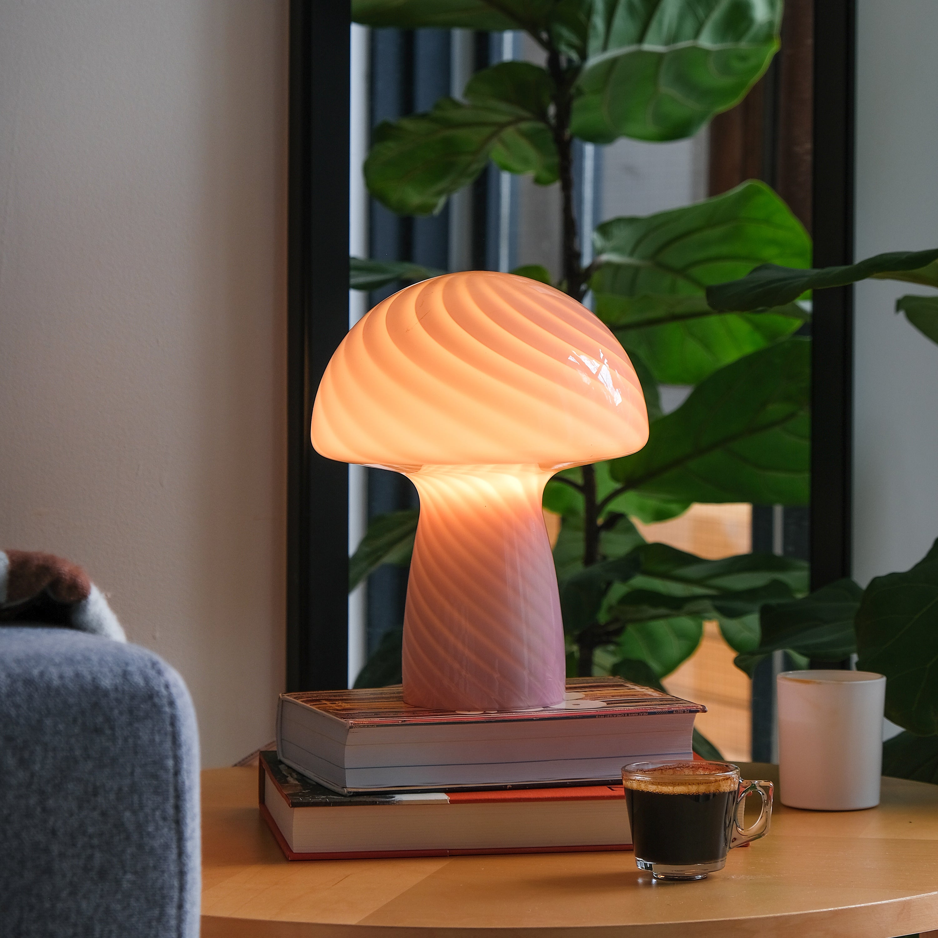 Close Top Mushroom Lamp Rose Pink / Petite