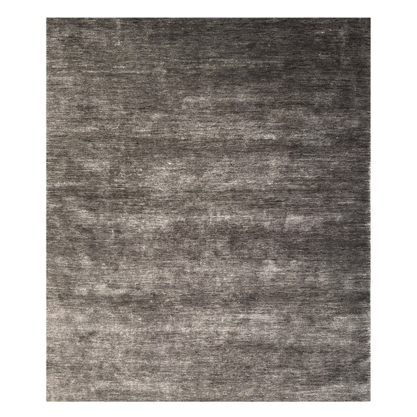 Charcoal Transitional Solid Mohair Wool Blend Rug - 8' x 10'