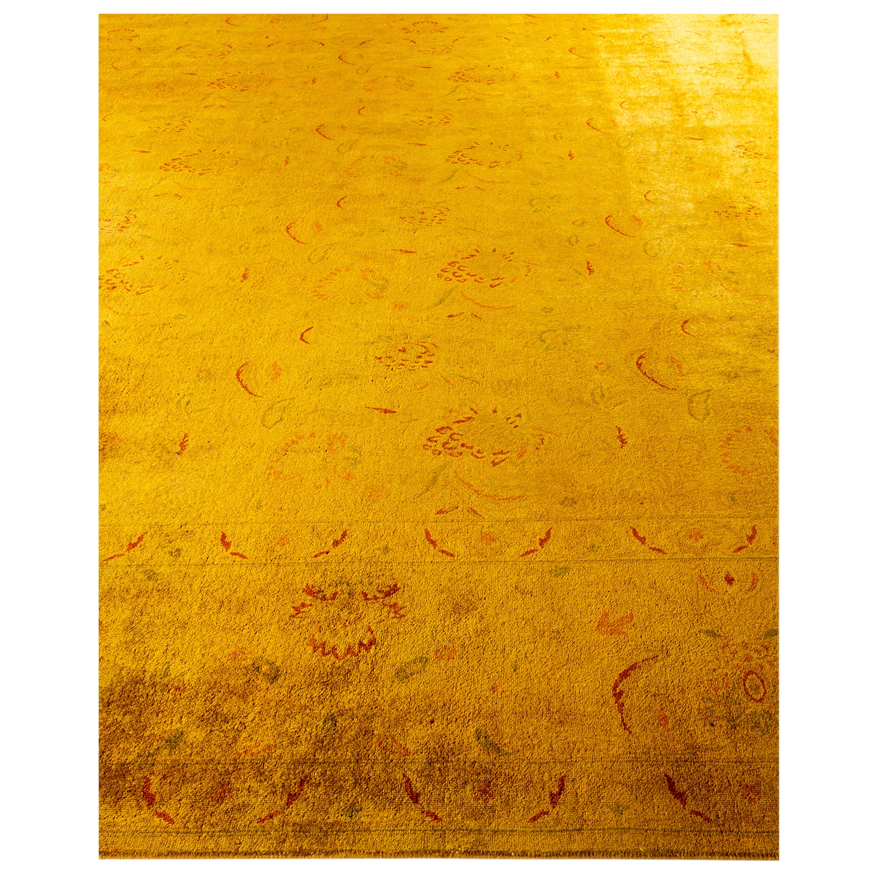 Yellow Overdyed Wool Rug - 10' 1" x 13' 9"
